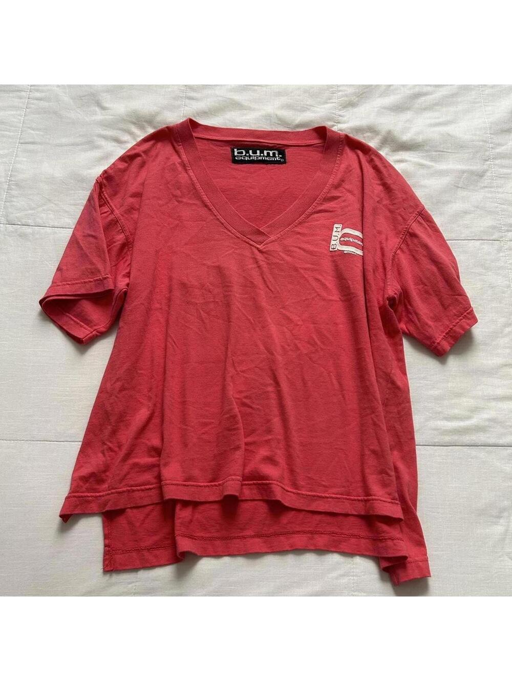 Pink Red B.U.M. Equipment cotton t-shirt Size small